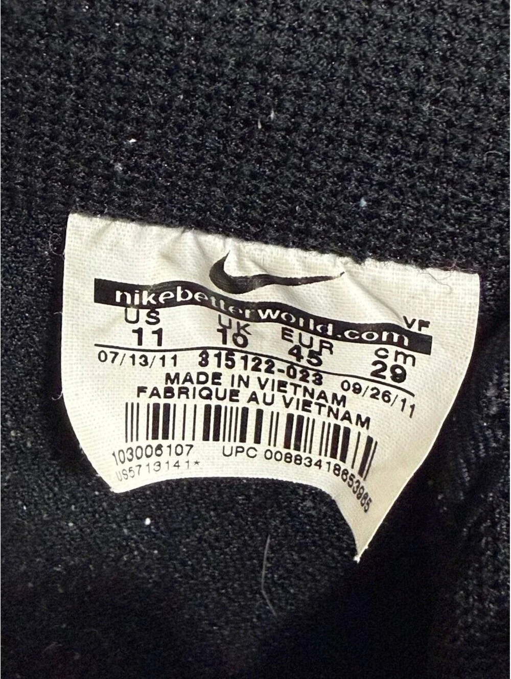 Size 11 - Nike Air Force 1 '07 Low Triple Black